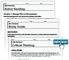 editable worksheets